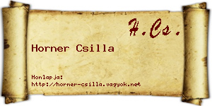 Horner Csilla névjegykártya